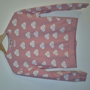 Elisabeth + Faith Pink Happy Clouds Sweatshirt Reverse Weave - Size 10/12